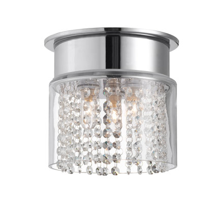 Rosas Machine Cut Crystals Of Brilliant Quality Flush Mount
