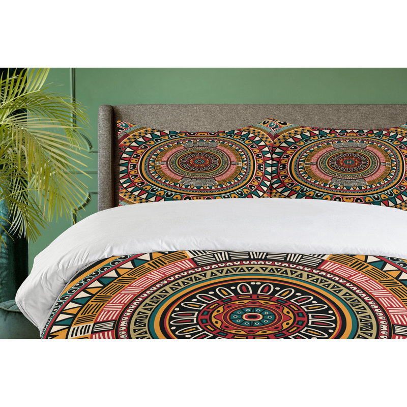 Tribal Eclectic Polyester Geometric Shapes Duvet Cover, King