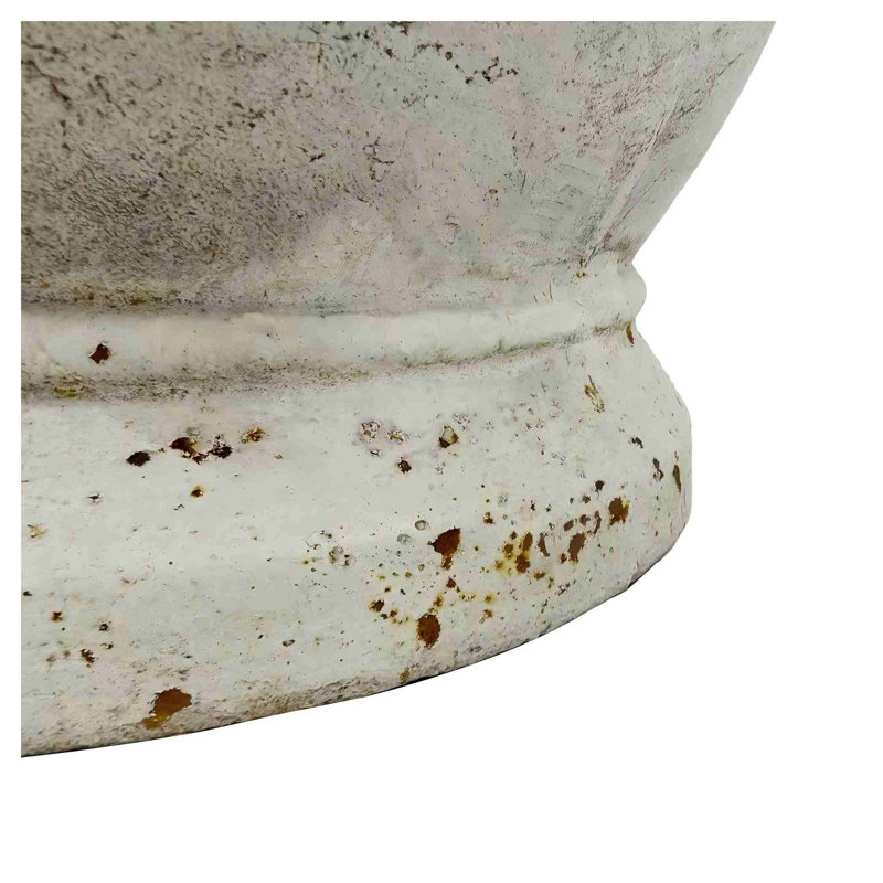 Rust Finish Magnesium Oxide Garden Planter Urn with Drainage Hole, 15.74" Square Outdoor Decor