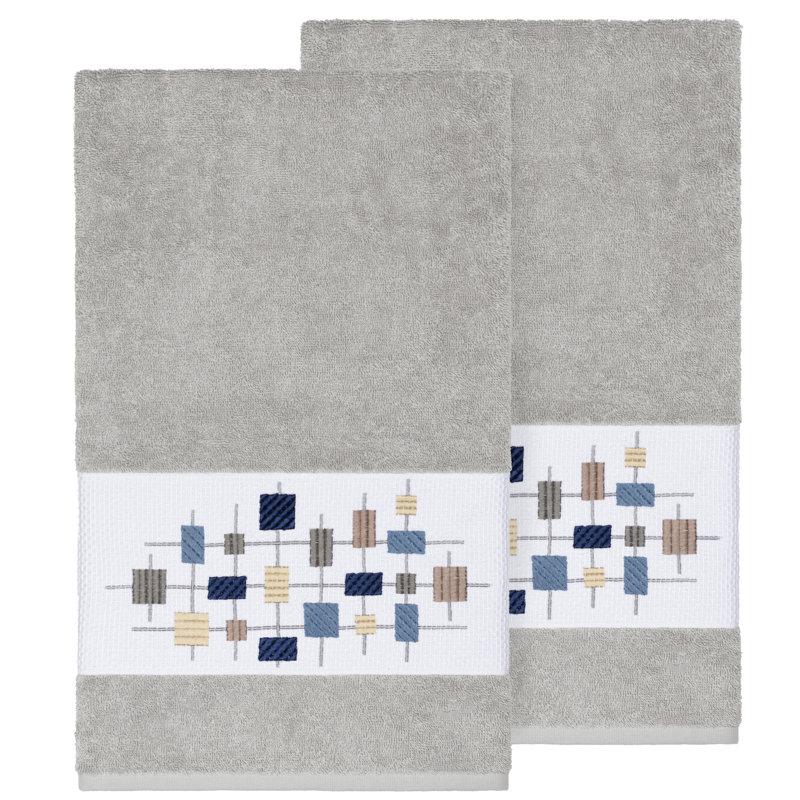 Khloe Turkish Cotton Midweight Bath Towel, Light Gray