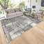 Tapis à poils longs en polypropylène / polyester à motif abstrait en tissu synthétique gris / blanc Christ matières Aria-95751552