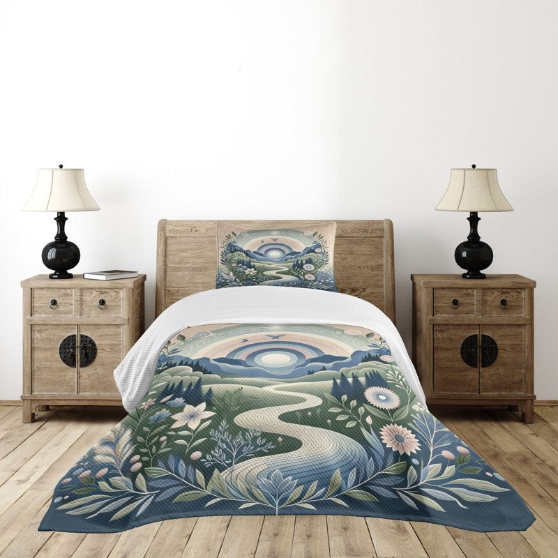 Polyester Coverlet, Twin Coverlet / Bedspread + 1 Standard Sham