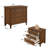 Artistic Solid Wood Nightstand - 3-Tier Storage, Metal Accents (Wood/Walnut Options)-2138658613