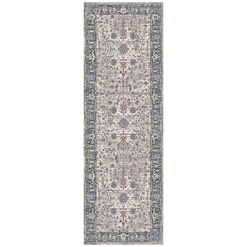 Elynna Transitional Bordered Premium Polyester Performance Area Rug, Runner 2'7" x 8'