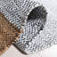 Tapis en cuir / jute / coton tissé à la main Vintage en beige / gris / bleu-420835596