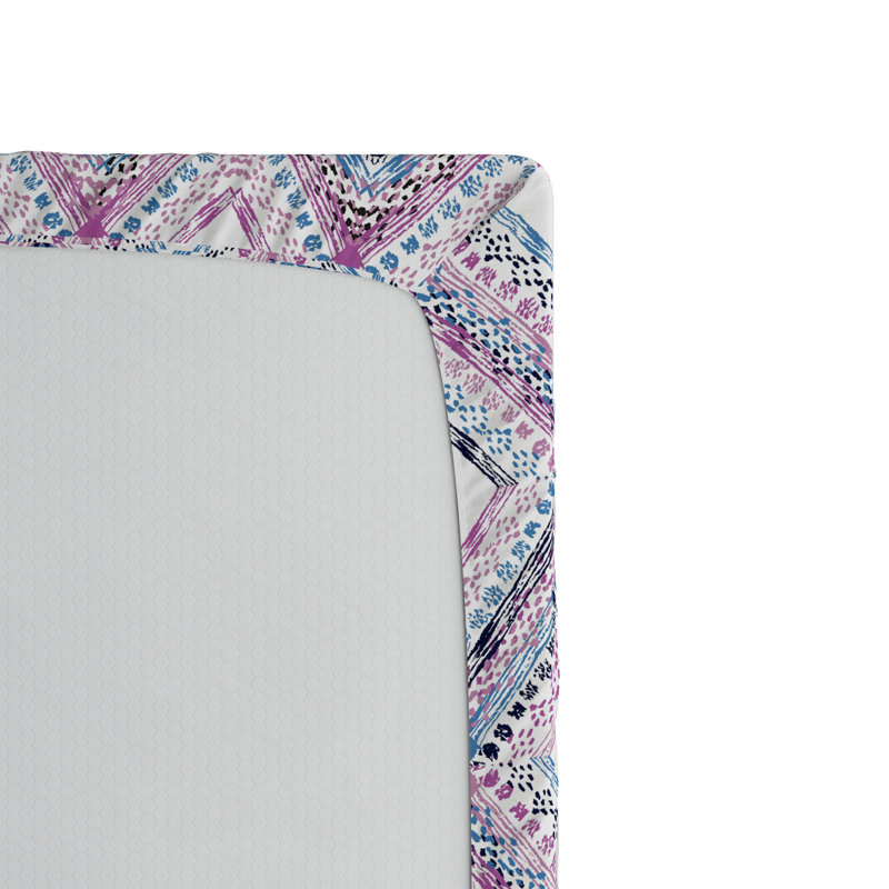 Microfiber Geometric Fitted Sheet, Full Fitted Sheet