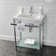 Ceramic Rectangular Console Bathroom Sink with Overflow