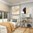 Canvas Leaf Living Room Framed Wall Art with Silver Accents and Gold Frame-1120299858