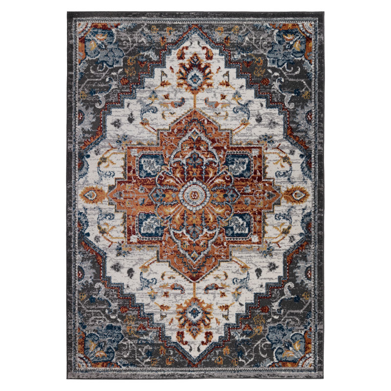 Tapis à motif de velours à poil court Alice, Rectangle 4 pi x 6 pi