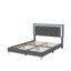 Ensemble de chambre à coucher 3 pièces, grand lit plateforme tapissier avec lumières DEL et 2 tables de chevet