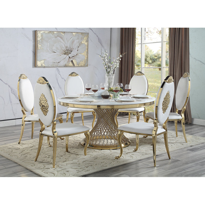 Chaise d'appoint en velours blanc Aolani
