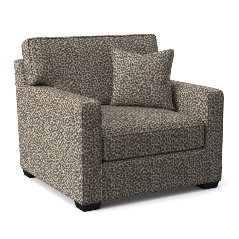 Gramercy Park Upholstered Accent Chair, Black Finish, Gray Sugar Performance