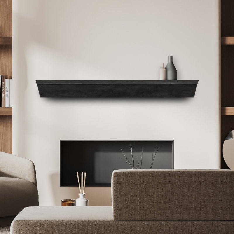 Valencia Fireplace Mantel, 72", Satin Black