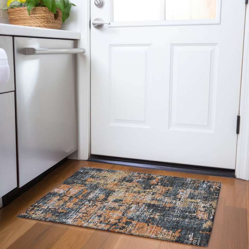 Premium Machine Washable Mayfield AMF1008 Abstract Rug, Rectangle 1'8" x 2'6"