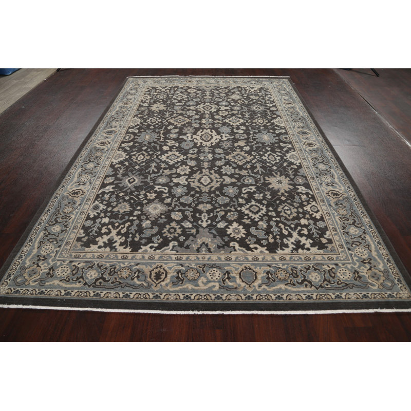 Tapis oriental gris anthracite / beige / gris en laine