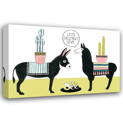 Bungalow Rose Popp, Grace Gallery Wrapped Canvas Art Titled: Lets Taco Bout Love I