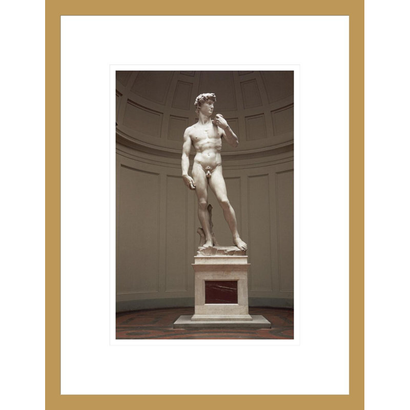 David par Michel-Ange - estampe numérique encadrée, H 16,75 po x l 13,05 po