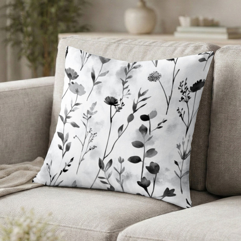 Coussin Floral, H 18 po x l 18 po