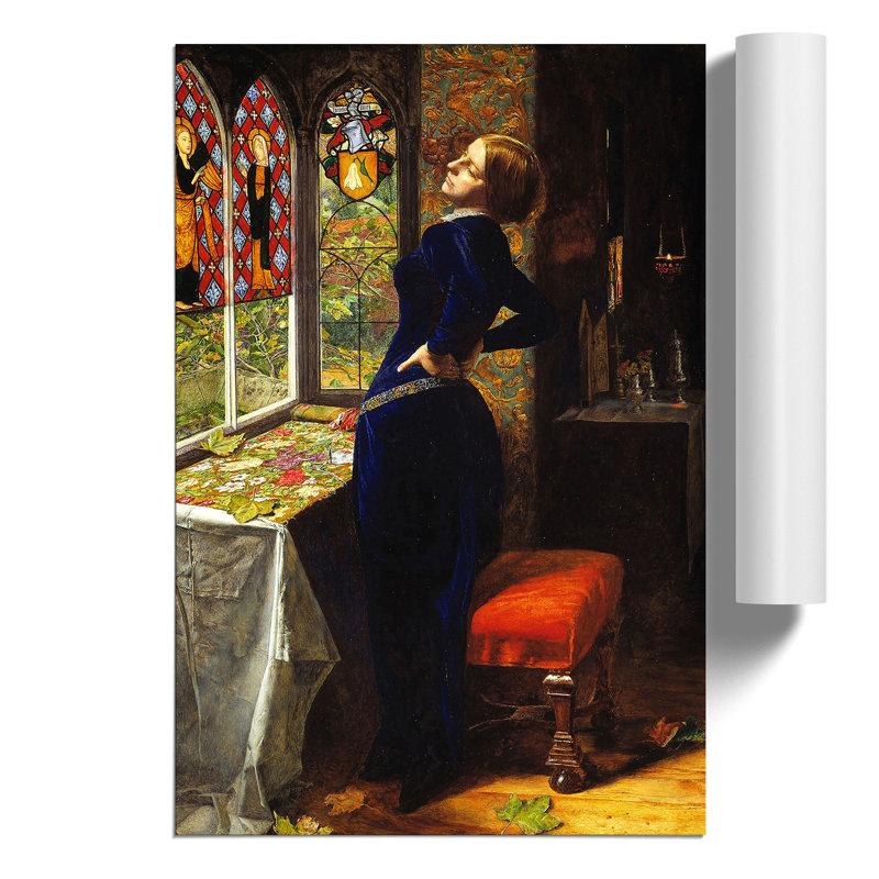 Mariana by John Everett Millais - No Frame Painting, 30cm H x 21cm W x 0.1cm D