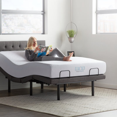Lit réglable Lucid Comfort avec matelas en mousse viscoélastique 10 "