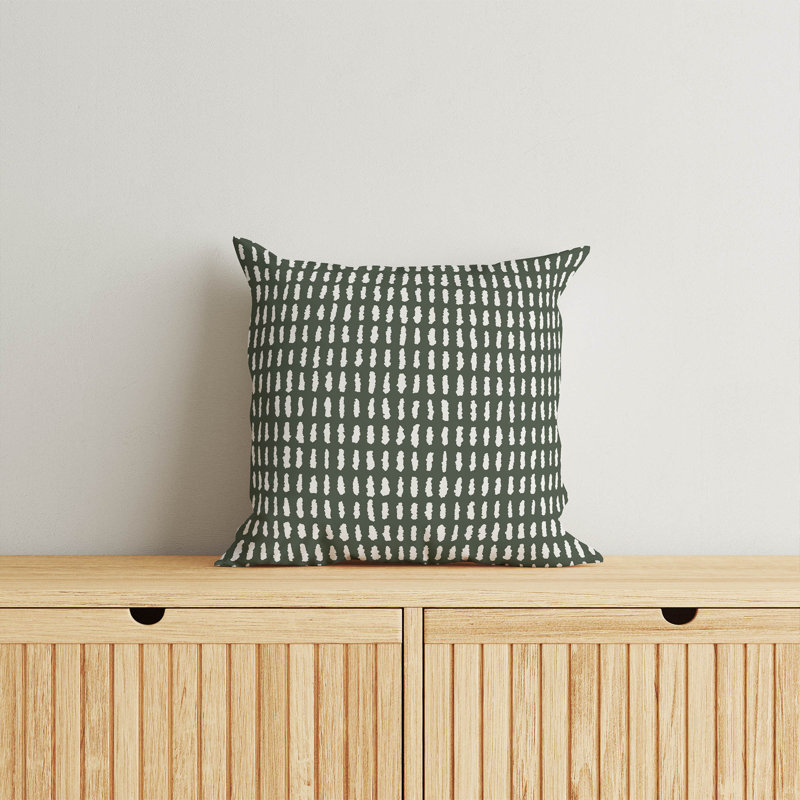 Coussin Pasture Play, H 20 po x l 20 po, Chimichurri / rayé vert