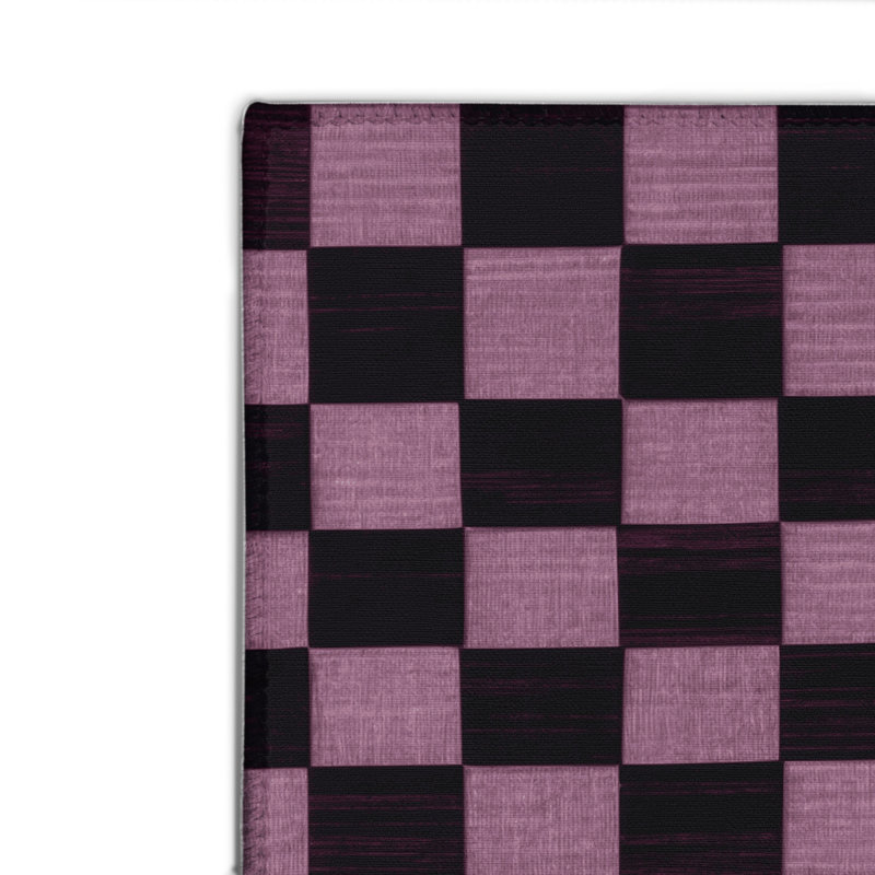 Tapis intérieur / extérieur mauve à carreaux, Rectangulaire 2 pi x 3 pi