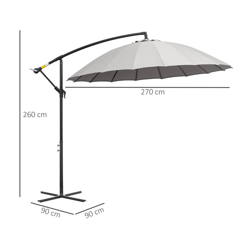 Curtis 3m Traditional Parasol, Grey