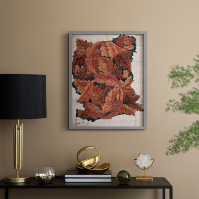 «Vintage Abstract Print CXVI», reproduction encadrée - bois massif