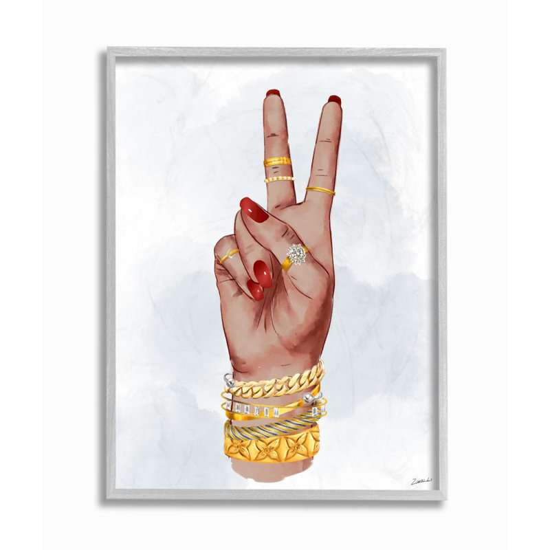 «Peace Peace Pose with Chic Fashion Accessoires» par Ziwei Li - impression d'art graphique, Estampe numérique Farmhouse