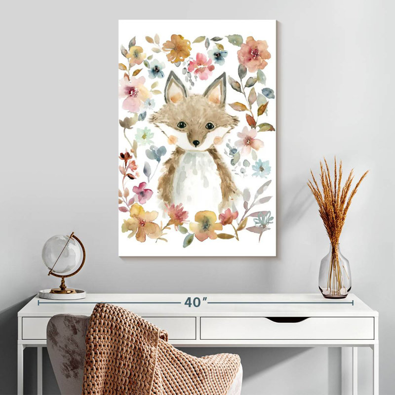 Brampt Flowers And Friends Fox, 30" H x 20" W
