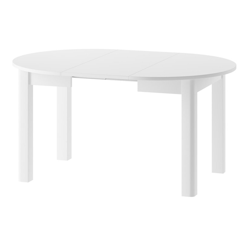 Narkita Round Extendable Table 105-240cm, White