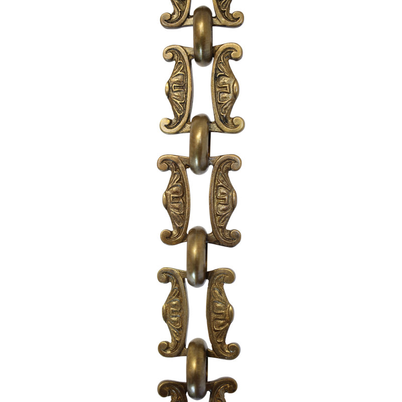 Chaîne ou arrêt de chaîne, Laiton antique, H 36 po x l 1,18 po x P 0,16 po