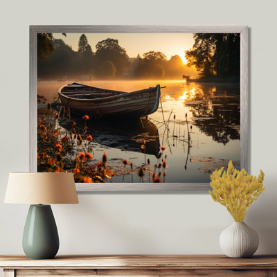 Canoe On The Lake - Lakehouse Framed Prints