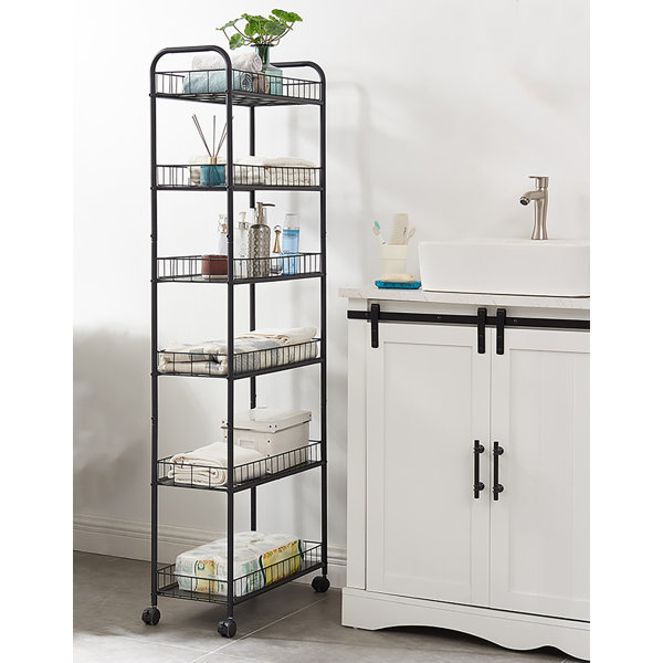 Rebrilliant Quashon Metal Shelving Unit with Wheels | Wayfair