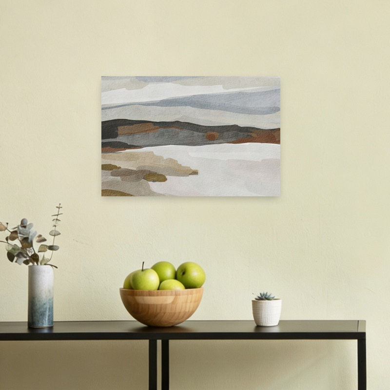 Art mural de paysage abstrait de la côte douce et abstraite minimaliste moderne