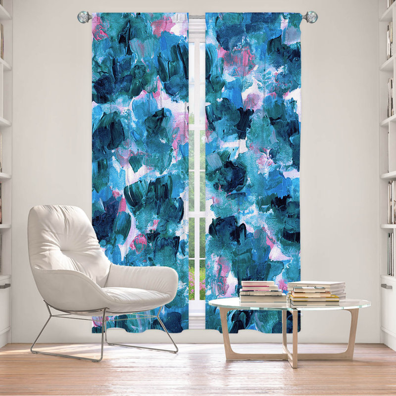 Rideau en polyester, L 20 po x L 82 po, Bleu / rose / vert