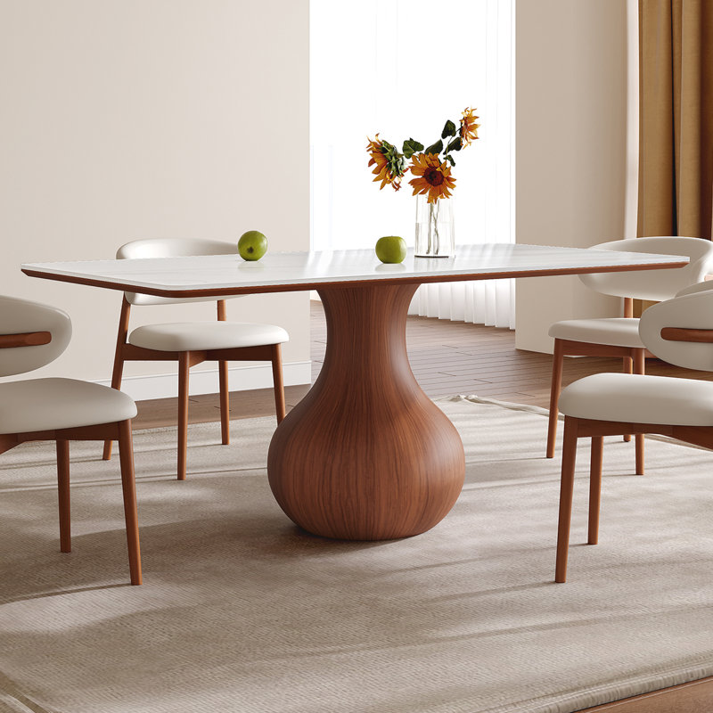 Table de salle à manger Gullveig Farmhouse, H 29,52 po x L 62,99 po x l 31,49 po, Blanc neigeux