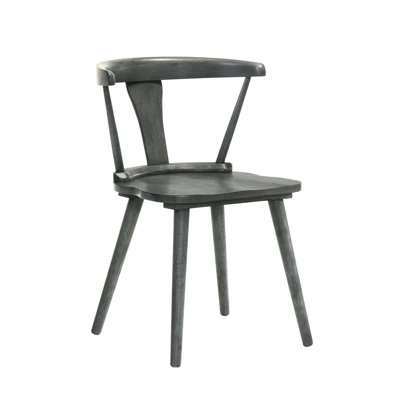 Two Rustic Solid Wood Dining Chairs Gray Multi - Purpose For Kitchen And Extra Seating In Area Quick Easy Setup With Guide Of 2 Traditional Frame Ideal Living Areas Hassle Process