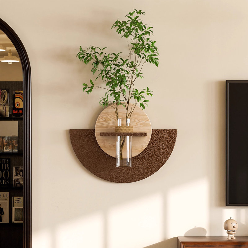 Art mural en bois à forme libre de café, H 11,81 po x l 15,75 po x P 1,97 po, Café