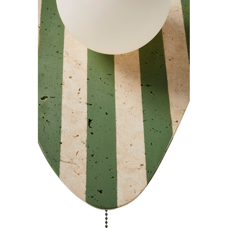 Lampe murale élégante avec corps en travertin, beige et blanc, 16,5 po x 4,0 po | Plaque de base de diamètre de 4 po x 1,2 po | Bouton marche / arrêt sur le câble, douille G9 (10 W maximum), parfait pour le décor du salon et de la chambre à coucher, indice de protection IP20