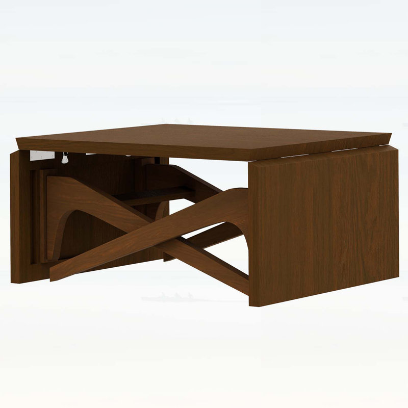 Transformer Coffee Table, 2-in-1 Expandable Dining Table, Walnut