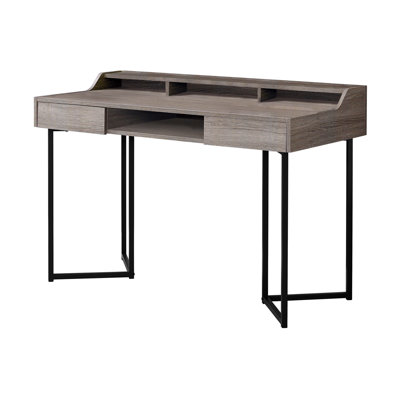 Bureau d'ordinateur, bureau personnel, ordinateur portable, tiroirs de rangement, l 48 po, travail, stratifié, métal, contemporain, moderne