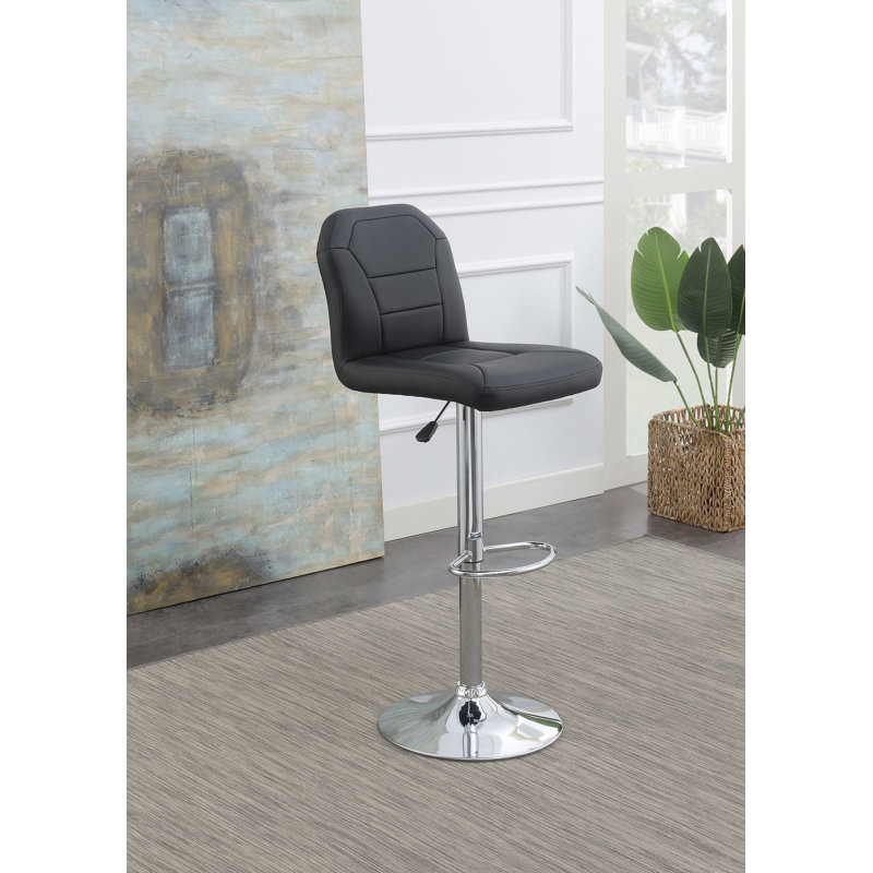 Tabouret de bar en similicuir noir, Noir