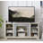 Mantel Stone TV Media Stand With With Faux Stacked Stone Surround,Modern Entertainment Console With Open Storage Space-1874041931