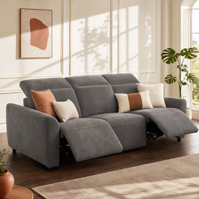 95"Wide 3 Seat Power Reclining Sofa with Zero Gravity, Zero Wall Hugger Design, Adjustable Headrests, USB Ports,Quiet Motor, and Pet-Friendly Tri-Proof Fabric