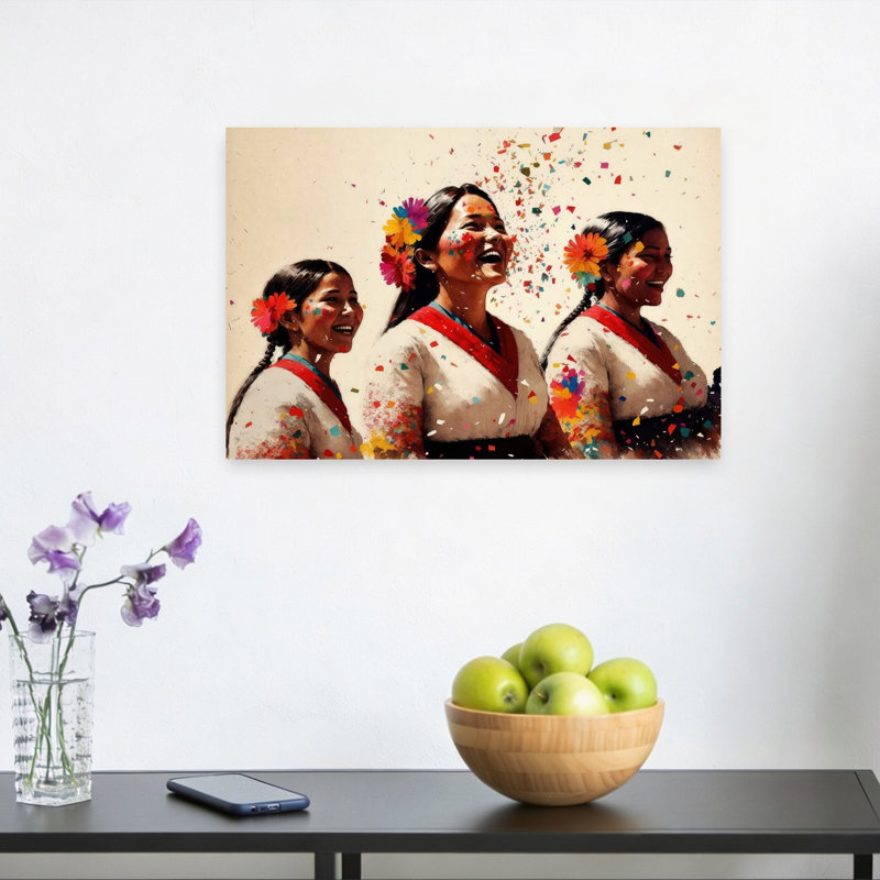 Joyeuse célébration, portrait romantique coloré, impression d'art mural, H 12 po x l 18 po