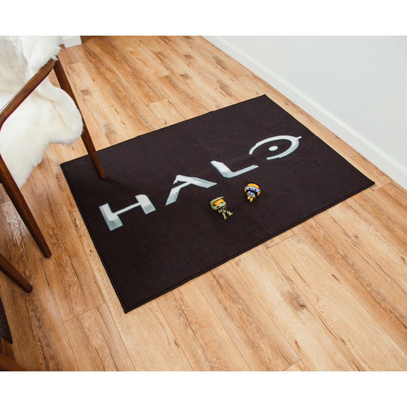 Tapis rectangulaire noir Halo | 36 po x 52 po