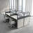 Rectangle 4 Person Office Cubicle Desk,Office Cubicle Workstation, Privacy Partition Desk with Mute Soundproof Panels & Cable Management