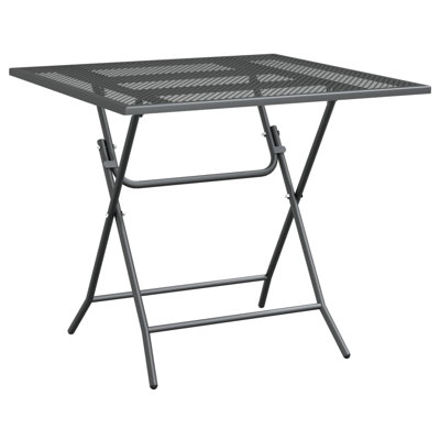 Garden Table Anthracite Expanded Metal Mesh Large Durable Outdoor Dining Table