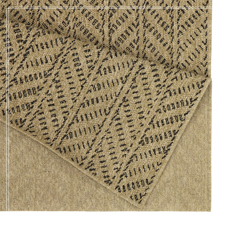 Jute/Black Indoor/Outdoor Area Rug, Rectangle 7'10" x 10'3"